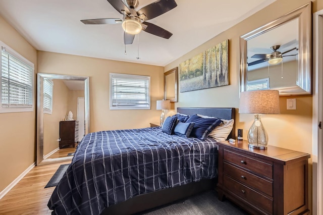 437 S Elmhurst Rd, Mount Prospect, IL 60056 - bedroom featuring light wood-style floors and a ceiling fan