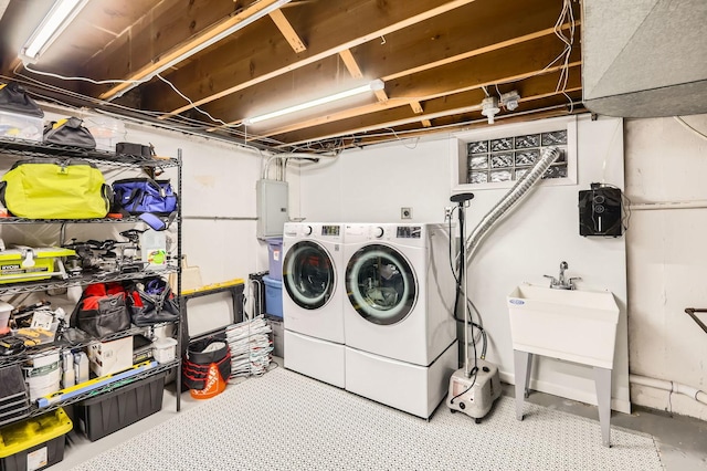 437 S Elmhurst Rd, Mount Prospect, IL 60056 - laundry room with separate washer and dryer and electric panel