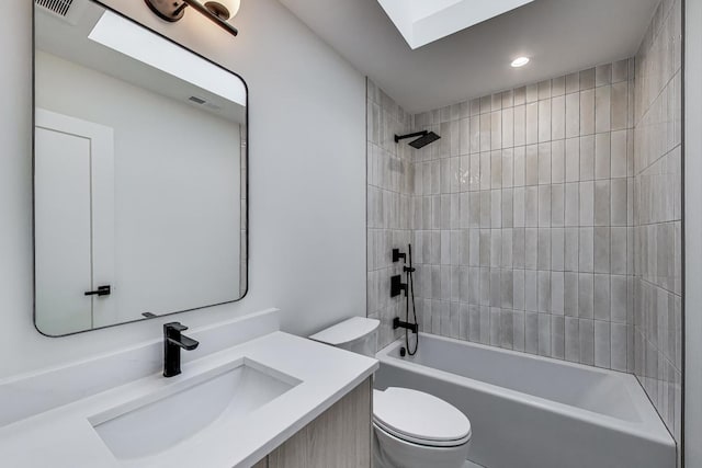 5830 Brookbank Rd, Downers Grove, IL 60516 - bathroom featuring vanity, shower / tub combination, and recessed lighting