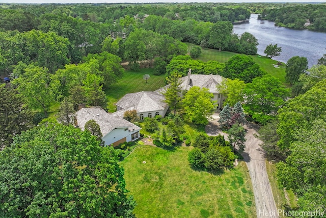 74 Dundee Ln, Barrington Hills, IL 60010 - view of subject property with a large body of water and a heavily wooded area