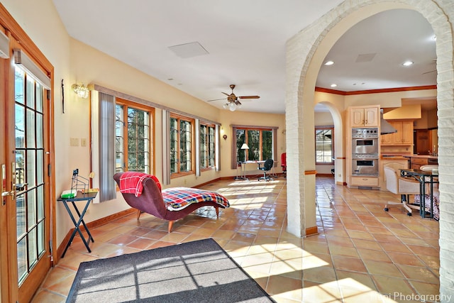 74 Dundee Ln, Barrington Hills, IL 60010 - sunroom with french doors and arched walkways