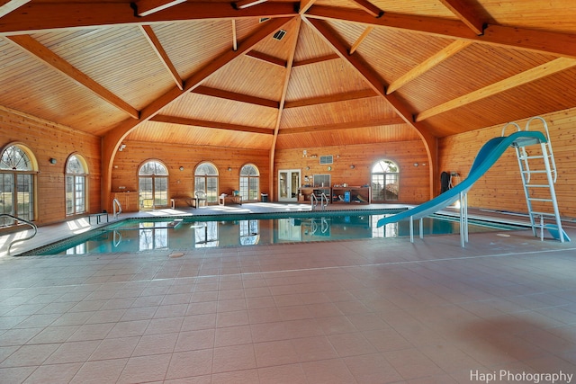 74 Dundee Ln, Barrington Hills, IL 60010 - indoor pool featuring a water slide