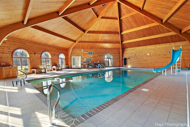 74 Dundee Ln, Barrington Hills, IL 60010 - indoor pool featuring a water slide
