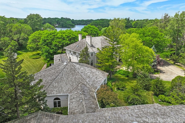 74 Dundee Ln, Barrington Hills, IL 60010 - view of subject property with a nearby body of water and a heavily wooded area