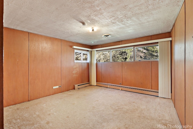 74 Dundee Ln, Barrington Hills, IL 60010 - unfurnished room featuring healthy amount of natural light, a baseboard radiator, carpet, and a textured ceiling
