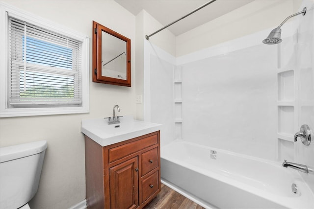 2133 Luther Ave, Lockport, IL 60441 - full bathroom featuring vanity,  shower combination, and wood finished floors