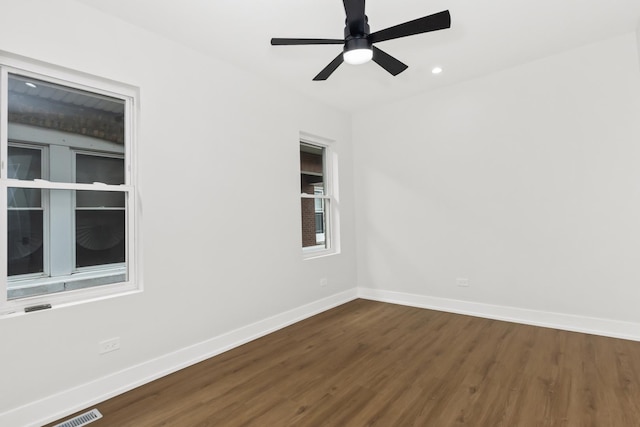 8114 S Paxton Ave, Chicago, IL 60617 - unfurnished room with wood finished floors, recessed lighting, and a ceiling fan