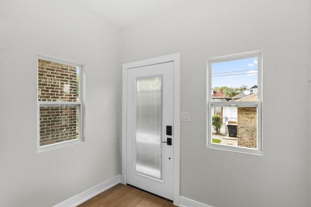 8114 S Paxton Ave, Chicago, IL 60617 - doorway featuring wood finished floors and plenty of natural light