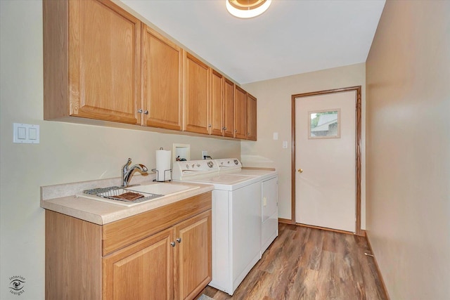 18905 Meadowview Dr, Mokena, IL 60448 - washroom featuring cabinet space, independent washer and dryer, and light wood-style flooring