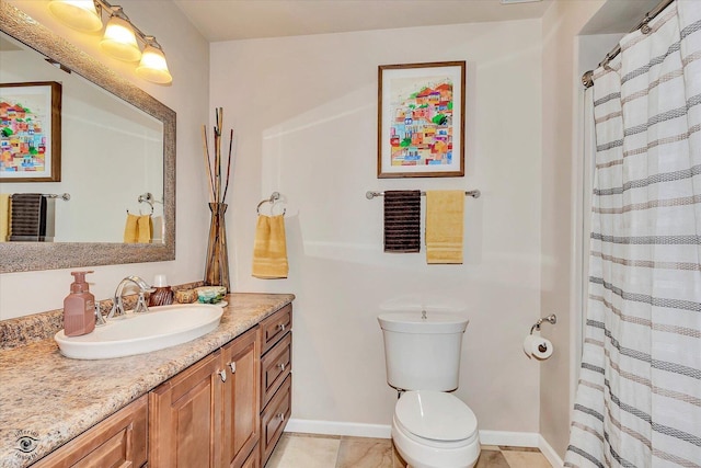 18905 Meadowview Dr, Mokena, IL 60448 - full bathroom featuring vanity, tile patterned flooring, and a shower with curtain