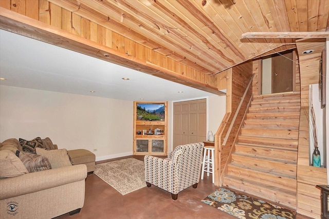 18905 Meadowview Dr, Mokena, IL 60448 - living area with concrete floors and stairway