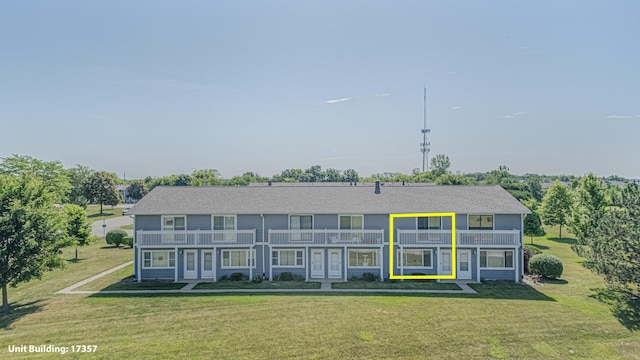 17357 W Maple Ln, Gurnee, IL 60031 - view of front of house with a balcony and a front lawn