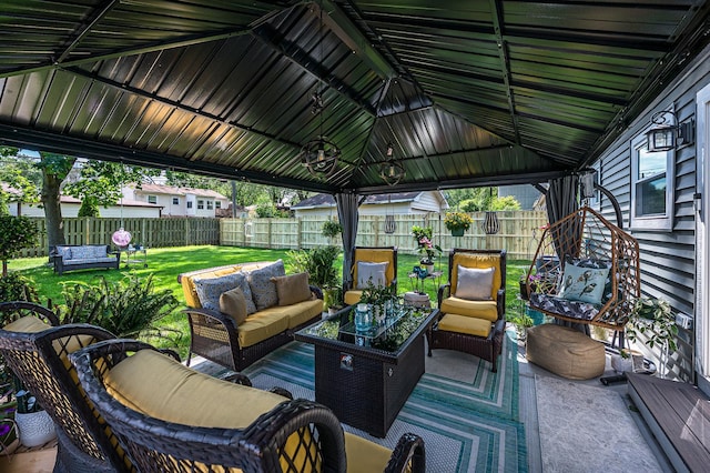 1815 Evergreen Ave, Hanover Park, IL 60133 - fenced backyard with an outdoor hangout area
