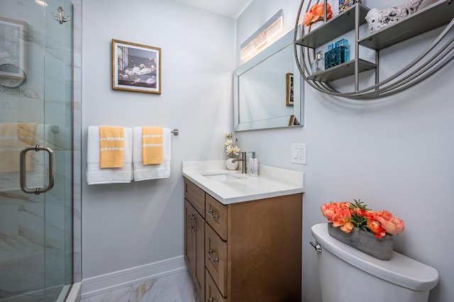 1815 Evergreen Ave, Hanover Park, IL 60133 - full bathroom with marble finish floors, vanity, and a shower stall