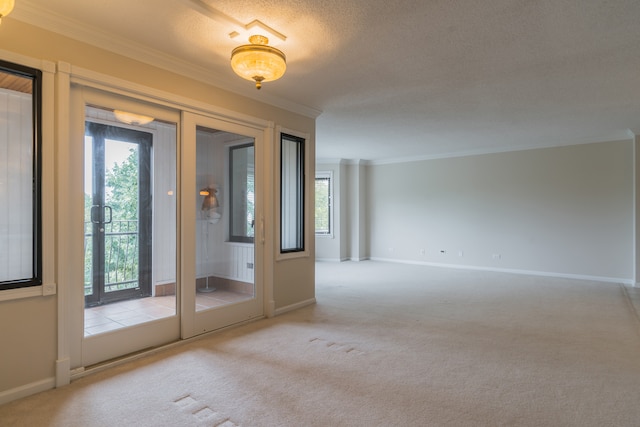 470 Fawell Blvd Unit 411, Glen Ellyn, IL 60137 - carpeted empty room featuring crown molding and a textured ceiling