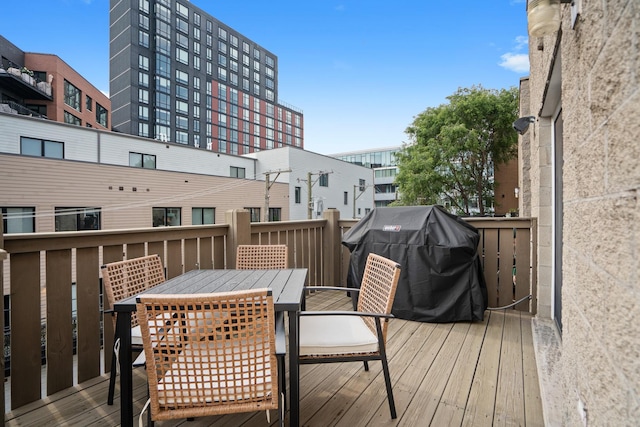 1225 N Paulina St Unit 3S, Chicago, IL 60622 - deck featuring grilling area and outdoor dining space