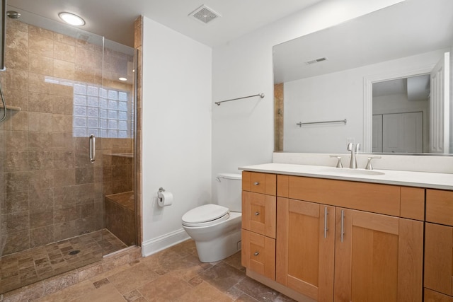 1225 N Paulina St Unit 3S, Chicago, IL 60622 - bathroom with vanity, a shower stall, and stone finish floors