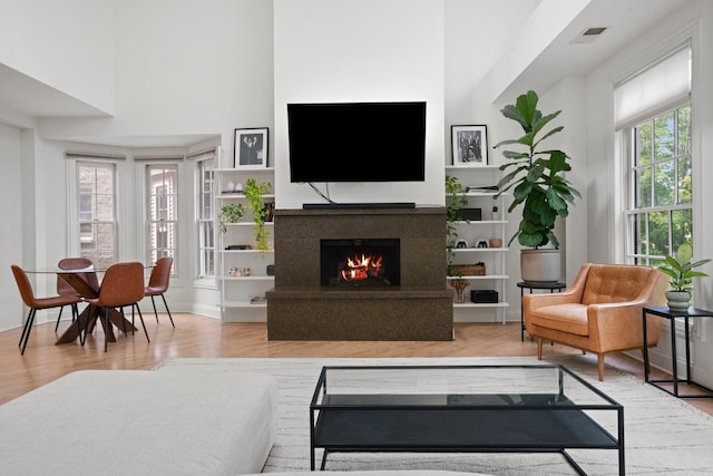 1225 N Paulina St Unit 3S, Chicago, IL 60622 - living room with wood finished floors and a high end fireplace