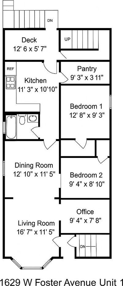 1629 W Foster Ave, Chicago, IL 60640 - view of property floor plan