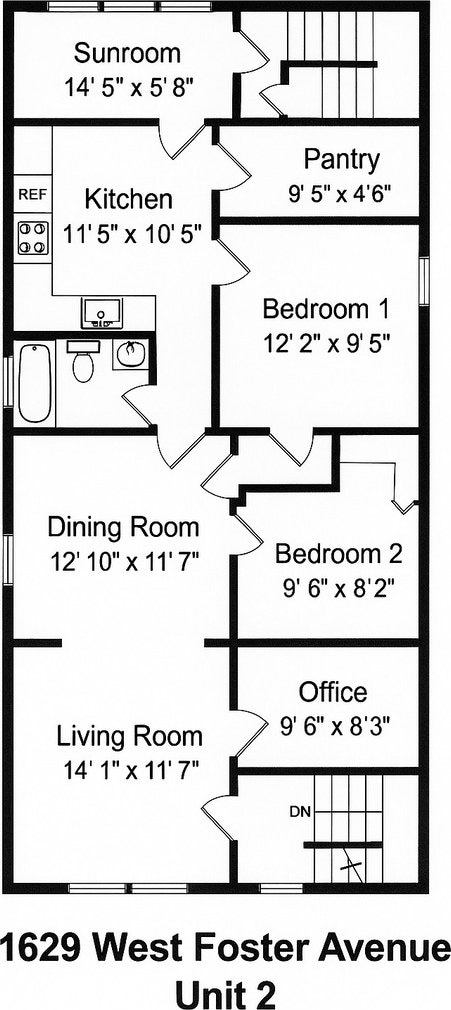 1629 W Foster Ave, Chicago, IL 60640 - view of room layout
