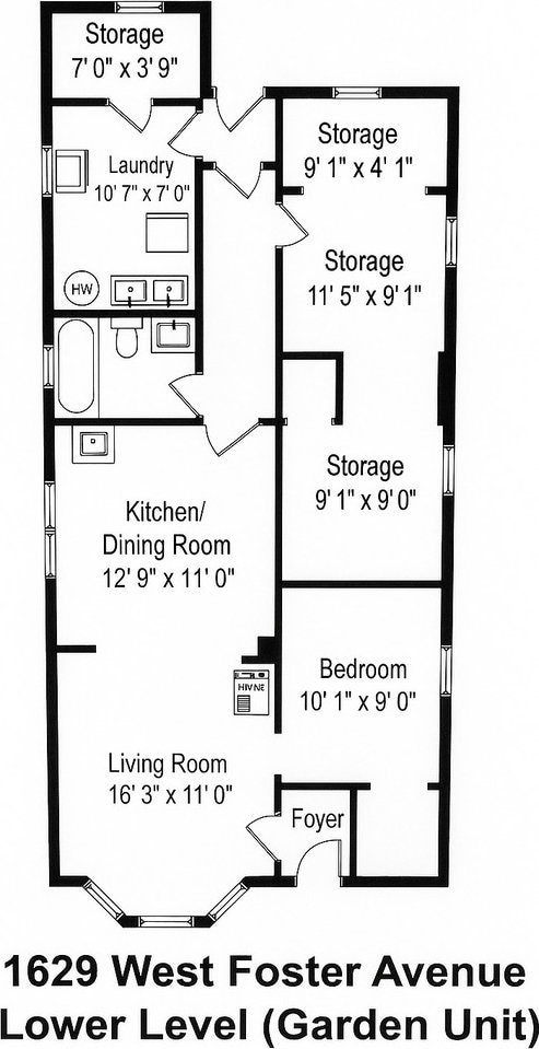 1629 W Foster Ave, Chicago, IL 60640 - view of room layout
