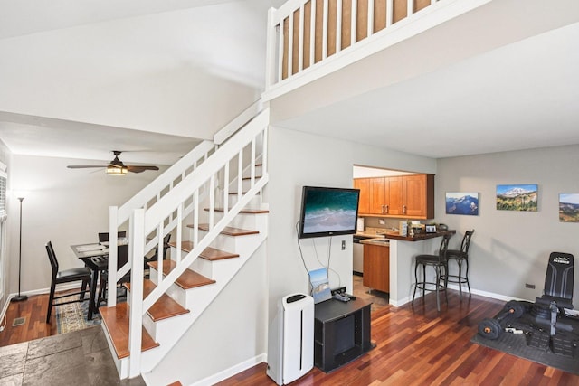 1329 Queensgreen Cir, Naperville, IL 60563 - stairway with a ceiling fan and wood finished floors