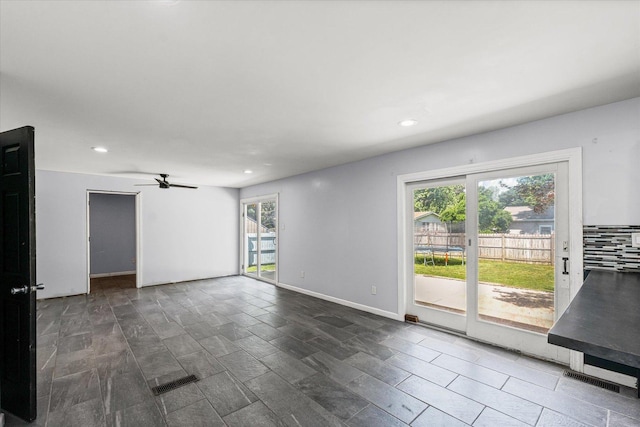 410 N 4th St, Saint Joseph, IL 61873 - spare room featuring plenty of natural light, recessed lighting, and ceiling fan