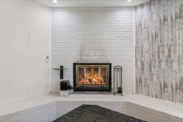 410 N 4th St, Saint Joseph, IL 61873 - detailed view of a brick fireplace and recessed lighting