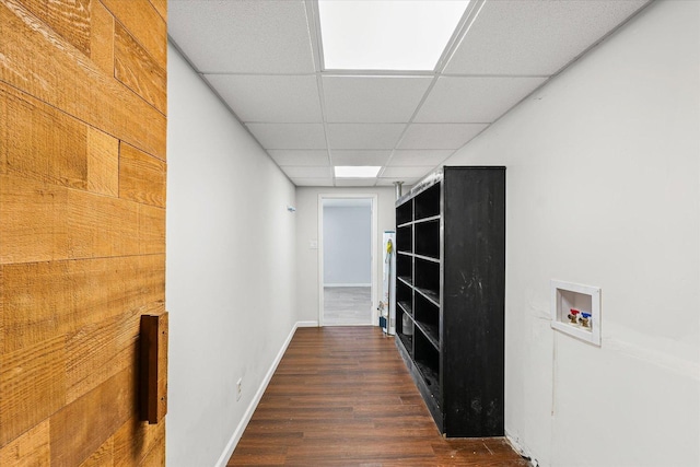 410 N 4th St, Saint Joseph, IL 61873 - hall featuring a paneled ceiling and dark wood-style flooring