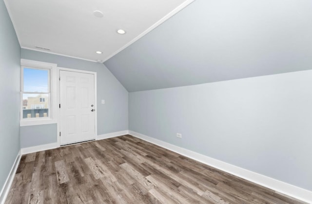 4329 S Wood St, Chicago, IL 60609 - bonus room with wood finished floors, vaulted ceiling, and recessed lighting