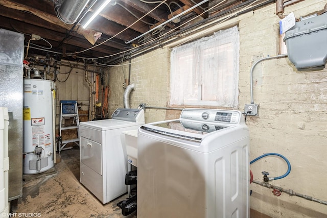 4330 S Talman Ave, Chicago, IL 60632 - washroom featuring gas water heater and separate washer and dryer