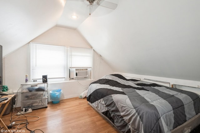 4330 S Talman Ave, Chicago, IL 60632 - bedroom with cooling unit, lofted ceiling, wood finished floors, and a ceiling fan