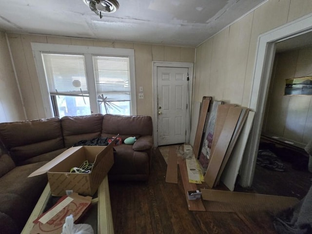 630 Belle Ct, Phoenix, IL 60426 - living room featuring wood finished floors and wooden walls