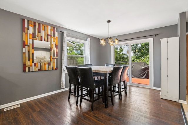 492 Winthrop Ave, Glendale Heights, IL 60139 - dining area featuring a chandelier and dark wood-type flooring