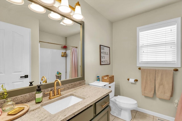 4006 Tallgrass Dr, Champaign, IL 61822 - full bath with vanity, tile patterned floors, and a shower with shower curtain