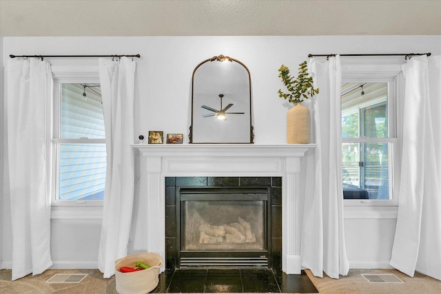 4006 Tallgrass Dr, Champaign, IL 61822 - detailed view of a tiled fireplace and baseboards