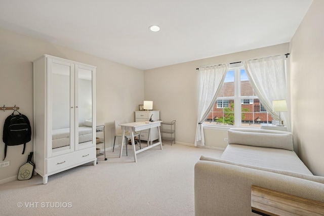 1007 Enfield Dr Unit 1007, Northbrook, IL 60062 - bedroom with light colored carpet, an office area, and recessed lighting