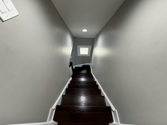 7772 Lawler Ave, Burbank, IL 60459 - stairs featuring wood-type flooring and recessed lighting