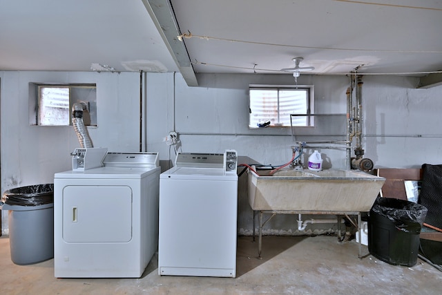 6869 N Overhill Ave Unit 2B, Chicago, IL 60631 - washroom with washing machine and clothes dryer and plenty of natural light