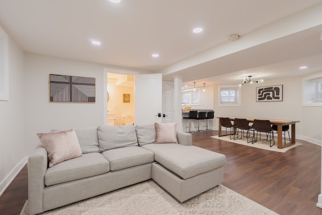 5901 N Navarre Ave, Chicago, IL 60631 - living room featuring wood finished floors and recessed lighting