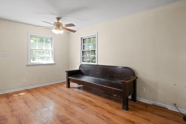 428 E Wilson St, Batavia, IL 60510 - sitting room with ceiling fan and wood finished floors