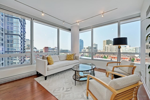 1841 S Calumet Ave Unit 1008, Chicago, IL 60616 - sunroom / solarium featuring a view of city and track lighting