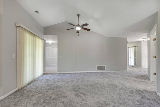 13 Willow Pkwy, Buffalo Grove, IL 60089 - carpeted empty room with ceiling fan and vaulted ceiling