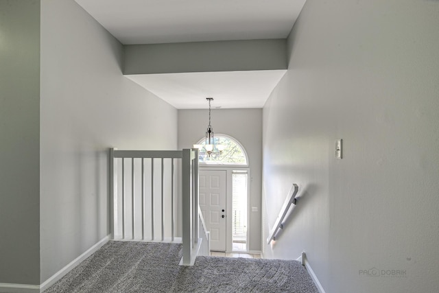 13 Willow Pkwy, Buffalo Grove, IL 60089 - foyer entrance with carpet flooring and a chandelier