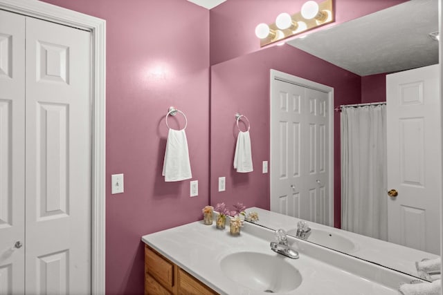 1201 Riviera Dr, Bloomington, IL 61701 - bathroom featuring vanity and a shower with shower curtain