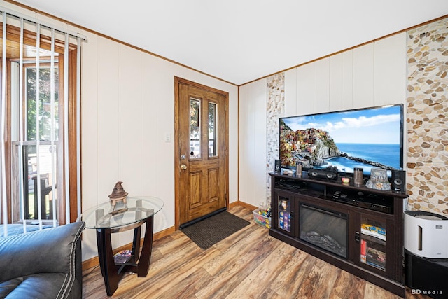 4209 SW Hwy Unit 4209, Hometown, IL 60456 - entryway featuring wood finished floors and ornamental molding