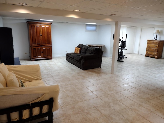 1544 Towhee Ln, Naperville, IL 60565 - living room featuring a drop ceiling and light floors