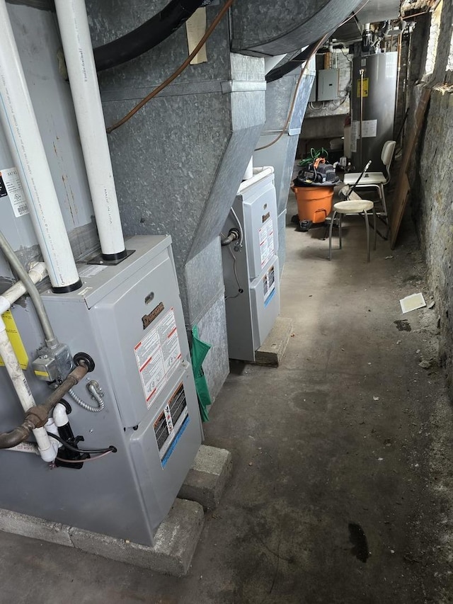 1244 E 70th St, Chicago, IL 60637 - utilities with water heater, heating unit, electric panel, and washer / dryer