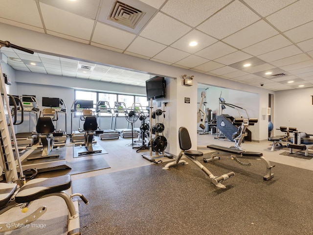 1030 N State St Unit 9G, Chicago, IL 60610 - exercise room featuring a paneled ceiling