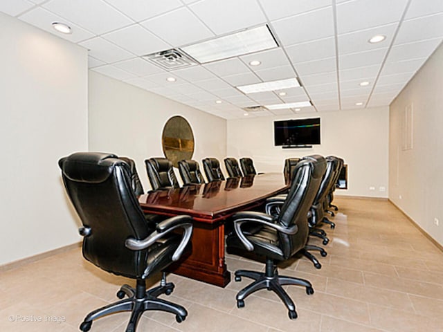1030 N State St Unit 9G, Chicago, IL 60610 - office area featuring recessed lighting and a paneled ceiling